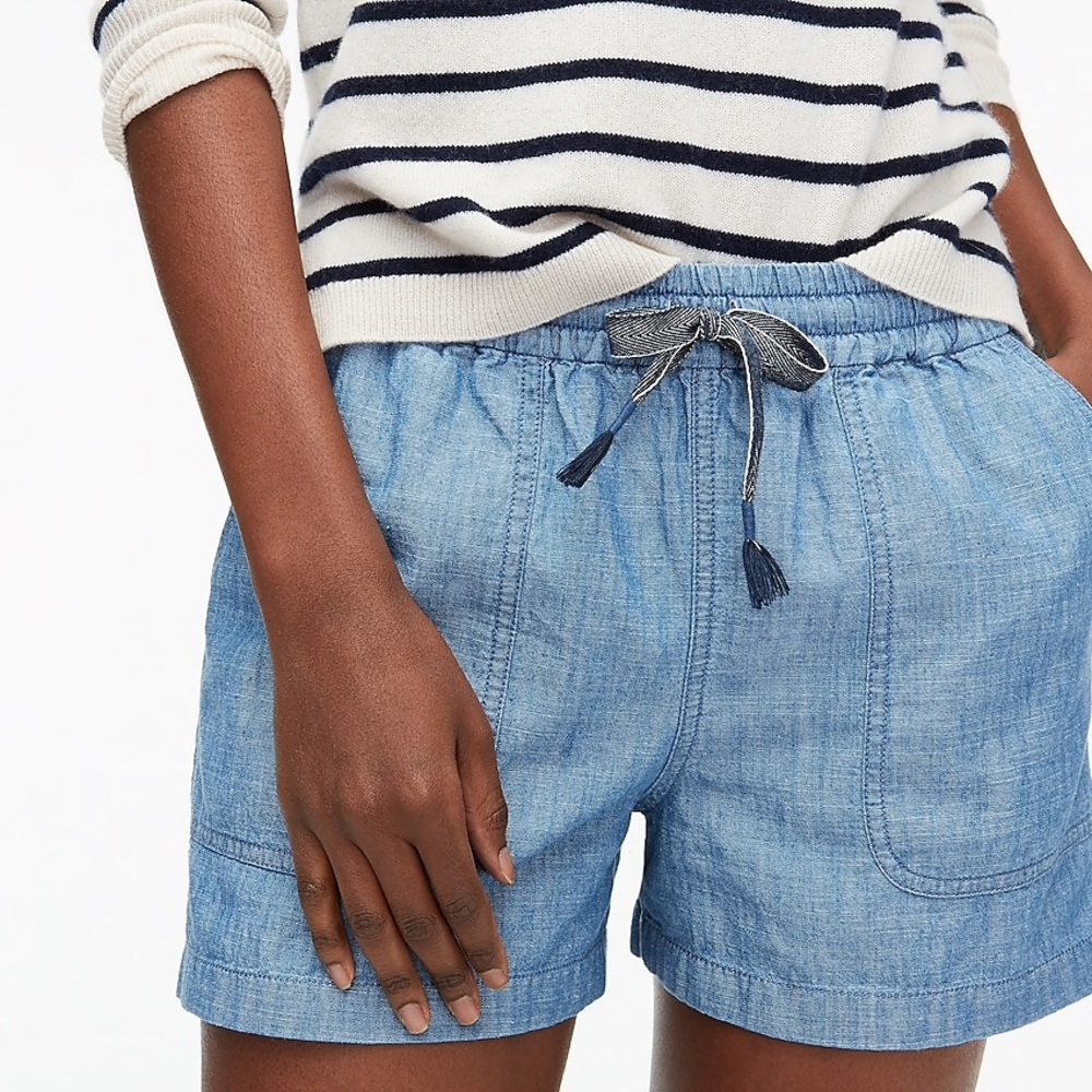 J. Crew Point Sub Denim Drawstring Shorts